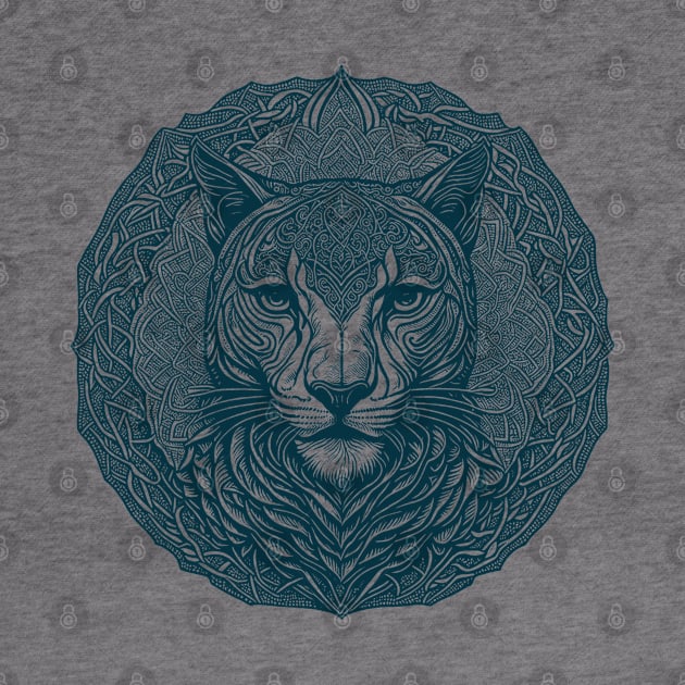 Monochrome Mountain Lion Portrait by Deniz Digital Ink